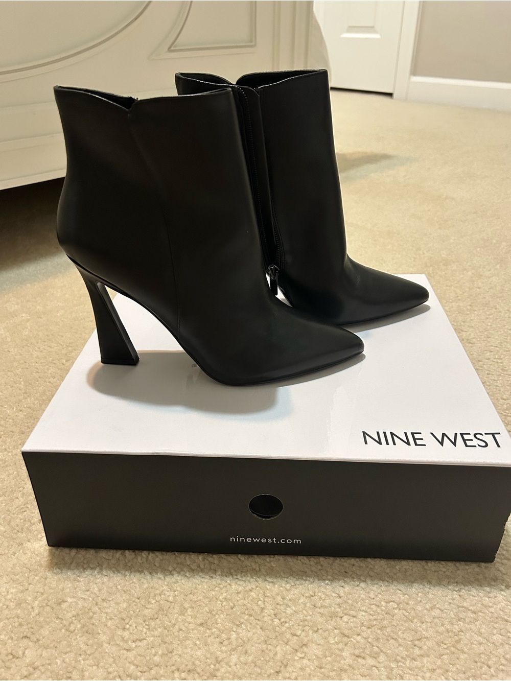 Nine West Black Pointed Toe Ankle Boots